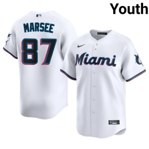 Stitched Jakob Marsee Miami White #87 Youth Jersey 358567-562