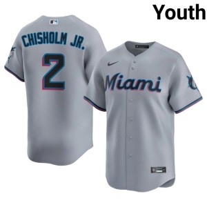 Popular #2 MIA Marlins Youth Gray Jazz Chisholm Jr. Jerseys 512181-525