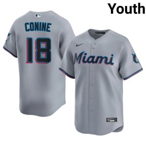 Limited Gray MIA Jeff Conine Youth #18 Jersey 564382-223