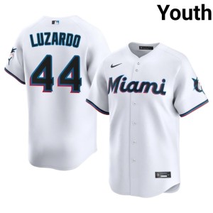 Embroidery Jesus Luzardo #44 Marlins Youth White Jersey 932583-416