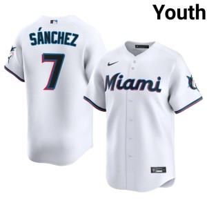 2026-27 Jesus Sanchez #7 Marlins White Youth Jersey 645206-343
