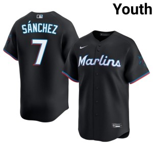 2026-27 #7 Youth Jesus Sanchez Miracle Marlins Black Jersey 353930-811