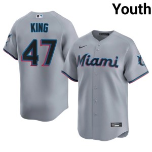Player John King #47 Youth Gray Miami Jerseys 766410-629