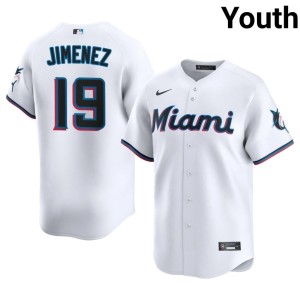 MLB #19 White Youth Miami Leo Jimenez Jerseys 572251-451