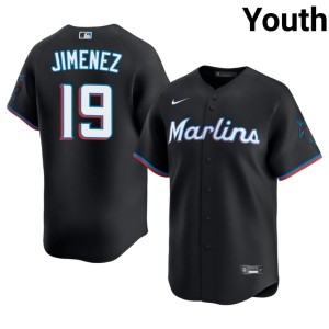 Authentic MIA Marlins Youth Black #19 Leo Jimenez Jerseys 579556-489