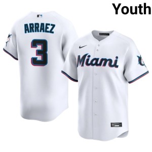 Authentic Youth Luis Arraez #3 Miracle Marlins White Jersey 269537-278