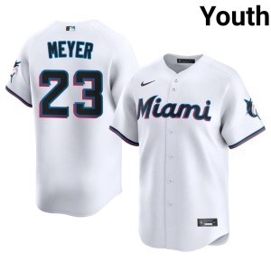 Popular White Miracle Marlins #23 Youth Max Meyer Jerseys 522762-856