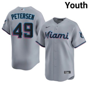 Limited #49 Gray Michael Petersen Youth Miracle Marlins Jerseys 668826-146