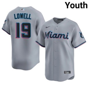 Game #19 Miracle Marlins Youth Gray Mike Lowell Jerseys 491958-692