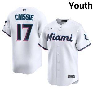 Authentic Miami Marlins #17 White Youth Owen Caissie Jerseys 415507-269