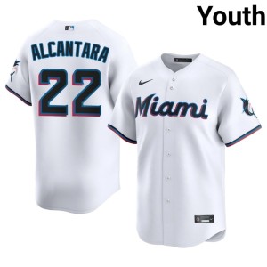 Game #22 Sandy Alcantara White Marlins Youth Jerseys 564809-694