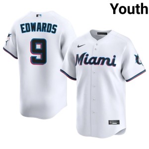 2026-27 Miami Marlins #9 Xavier Edwards Youth White Jerseys 746477-239