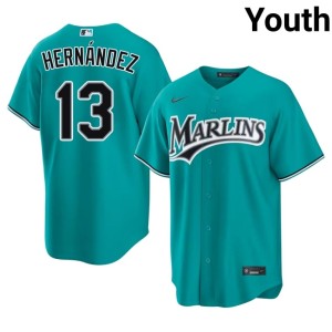 Game #13 Youth The Fish Teal Heriberto Hernandez Jersey 299544-764