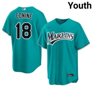 Replica Jeff Conine #18 Teal Youth The Fightin' Fish Jerseys 740681-266