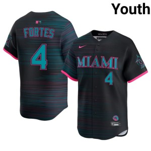 Stitched Black #4 MIA City Connect Nick Fortes Youth Jersey 142715-868