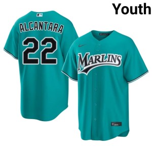 New The Fightin' Fish Youth Sandy Alcantara Teal #22 Jerseys 890823-487
